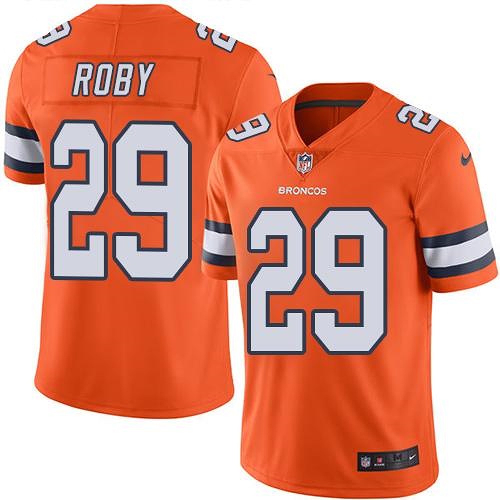 Broncos #29 Bradley Roby Orange Men's Stitched NFL Limited Rush Jersey 