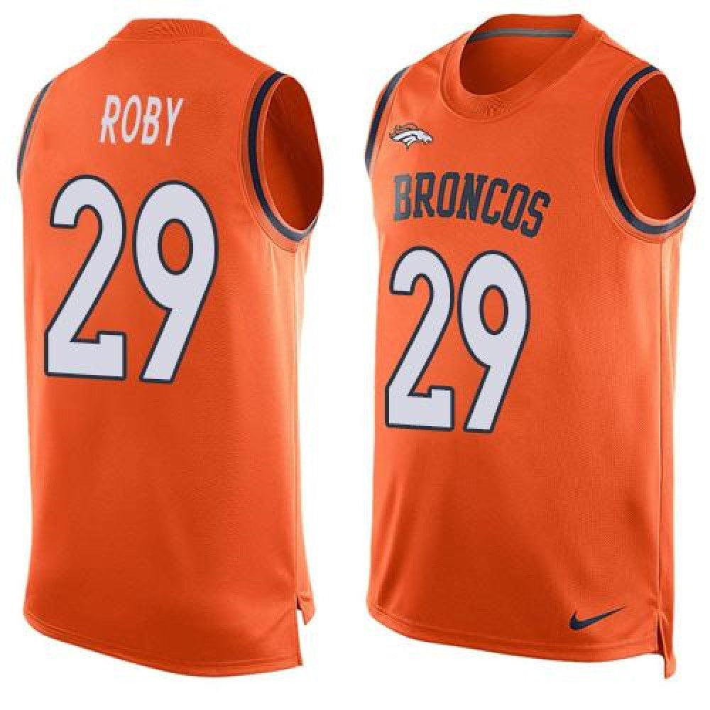 Broncos #29 Bradley Roby Orange Team Color Men's Stitched NFL Limited Tank Top Jersey 