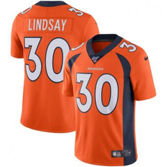 Men's Denver Broncos #30 Phillip Lindsay Orange 2019 100th Season Vapor Untouchable Limited Stitched NFL Jersey 