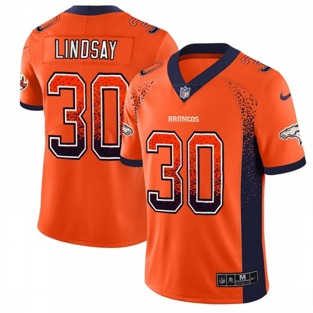 Men's Denver Broncos #30 Phillip Lindsay Orange 2018 Drift Fashion Color Rush Limited Stitched NFL Jersey 
