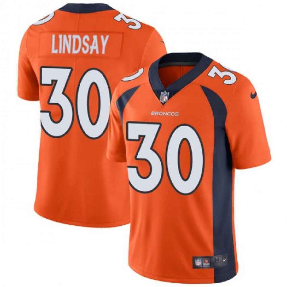 Men's Denver Broncos #30 Phillip Lindsay Orange Vapor Untouchable Limited NFL Stitched Jersey 