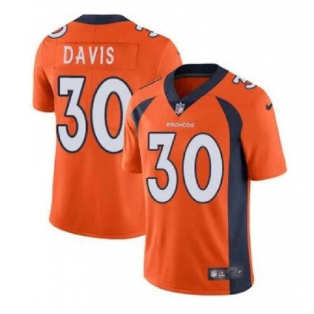 Men's Denver Broncos #30 Terrell Davis Orange Vapor Untouchable Limited Stitched Jersey 