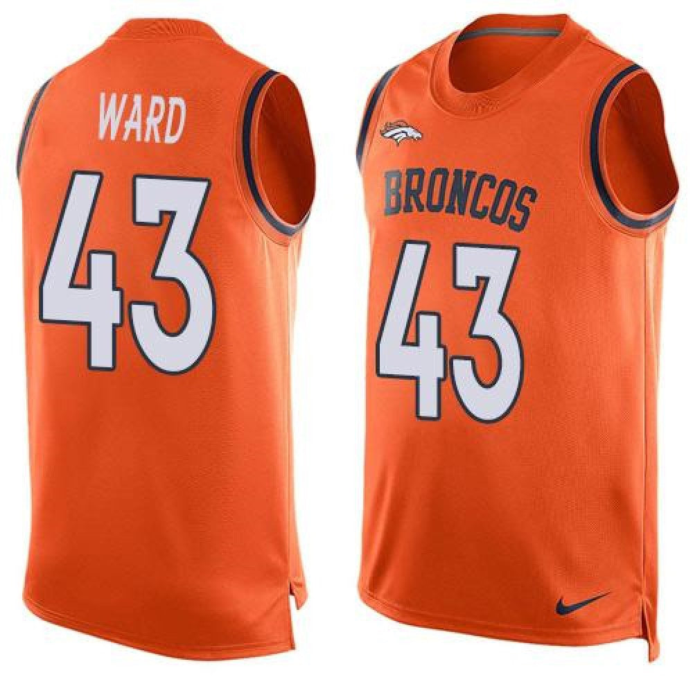 Broncos #43 T.J. Ward Orange Team Color Men's Stitched NFL Limited Tank Top Jersey 