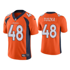 Men's Denver Broncos #48 Derrek Tuszka Orange Vapor Untouchable Limited Stitched Jersey 