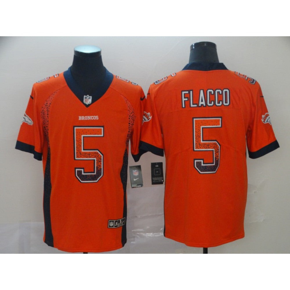 Men's Denver Broncos #5 Joe Flacco Orange 2018 Drift Fashion Color Rush Limited Stitched NFL Jersey 