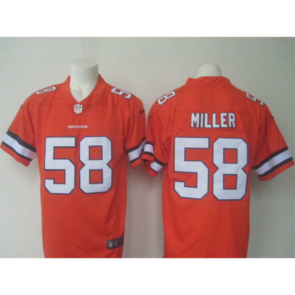 Men's Broncos #58 Von Miller Orange Limited Rush Stitched NFL Jersey 