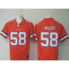 Men's Broncos #58 Von Miller Orange Limited Rush Stitched NFL Jersey 
