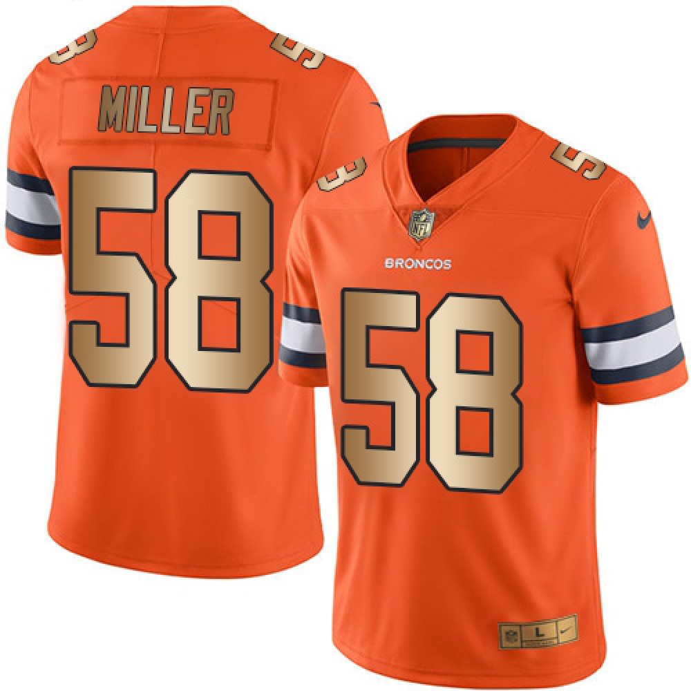 Broncos #58 Von Miller Orange Men's Stitched NFL Limited Gold Rush Jersey 