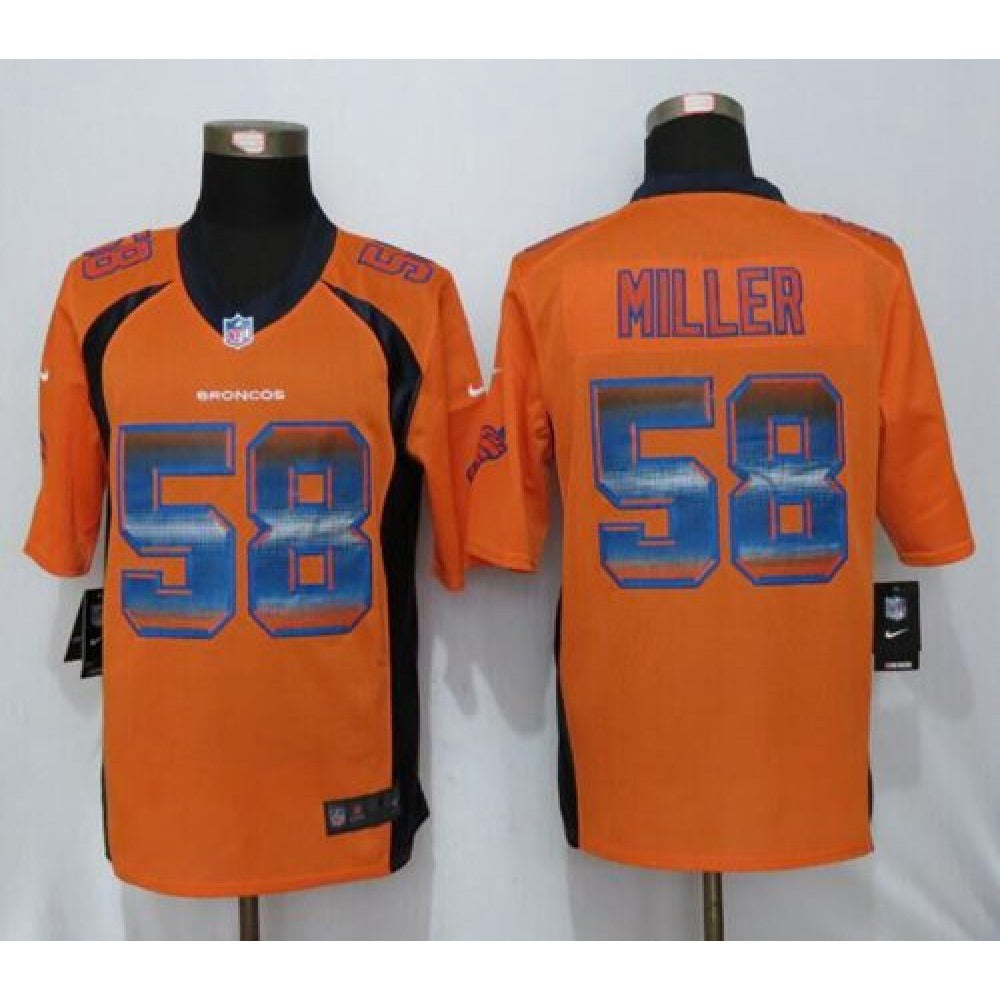 Broncos #58 Von Miller Orange Team Color Men's Stitched NFL Limited Strobe Jersey 