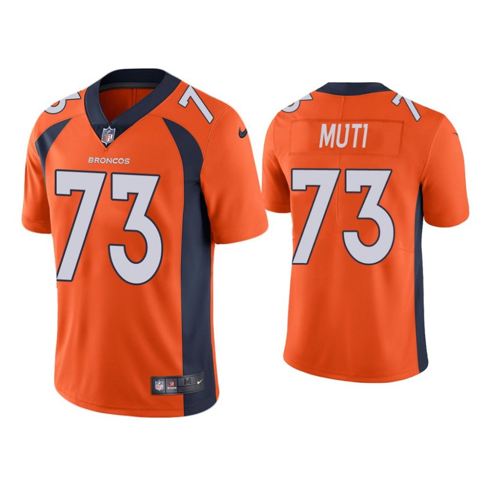 Men's Denver Broncos #73 Netane Muti Orange Vapor Untouchable Limited Stitched Jersey 