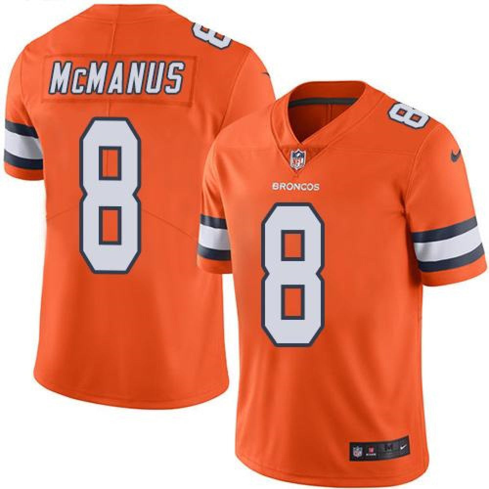 Broncos #8 Brandon McManus Orange Men's Stitched NFL Limited Rush Jersey 