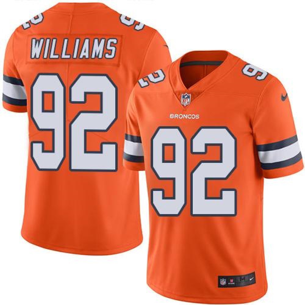 Broncos #92 Sylvester Williams Orange Men's Stitched NFL Limited Rush Jersey 