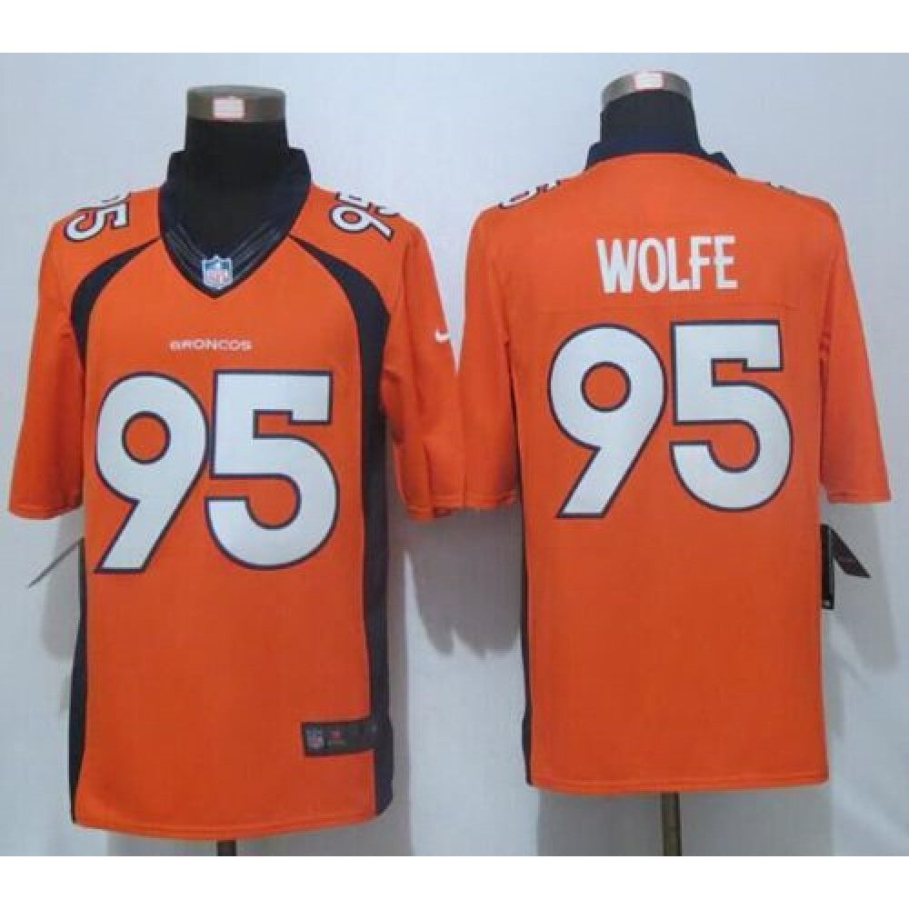 Broncos #95 Derek Wolfe Orange Team Color Men's Stitched NFL New Limited Jersey 