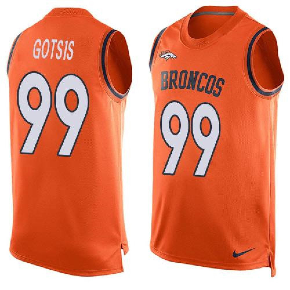 Broncos #99 Adam Gotsis Orange Team Color Men's Stitched NFL Limited Tank Top Jersey 