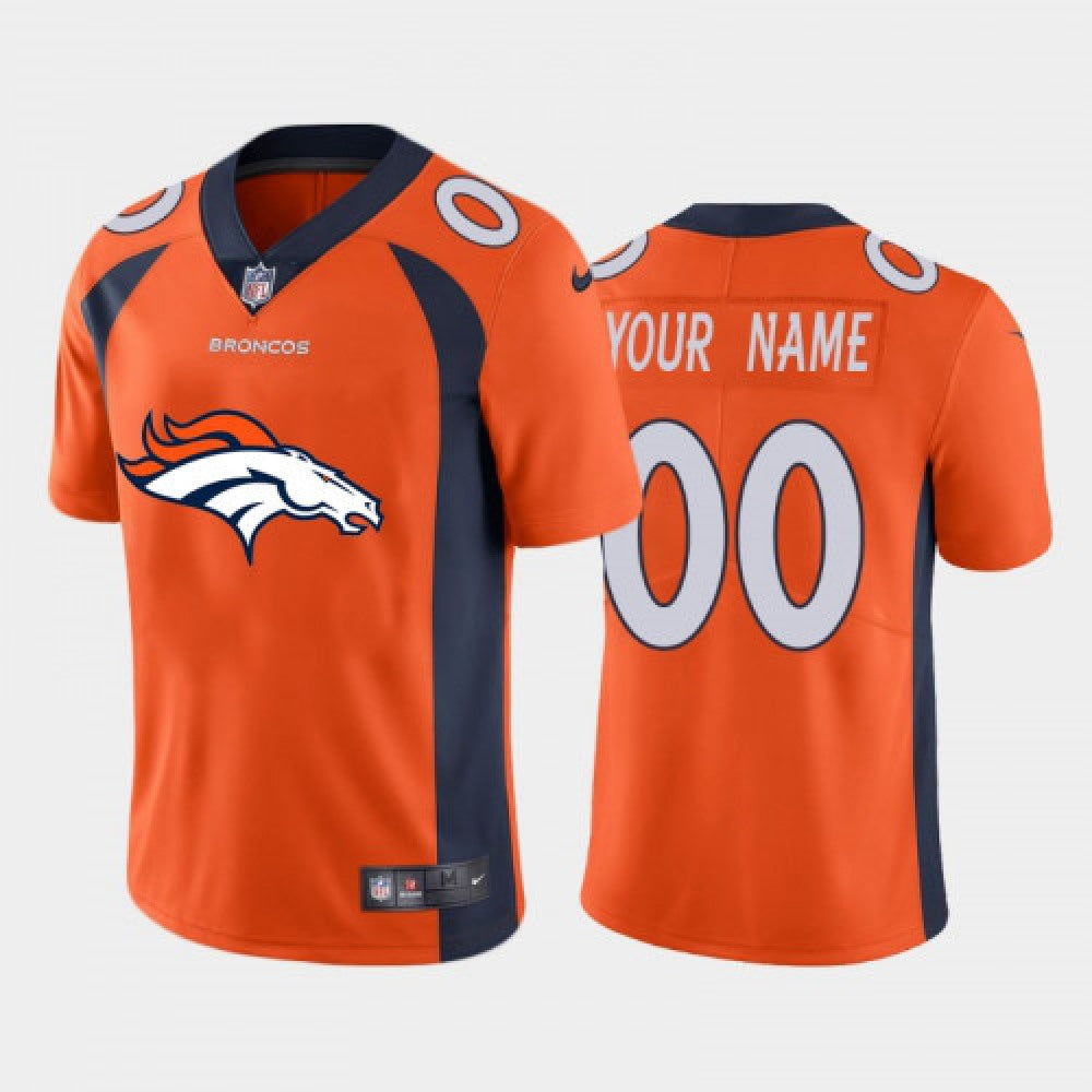 Men's Denver Broncos ACTIVE PLAYER Orange Team Big Logo Limited Stitched Jersey 