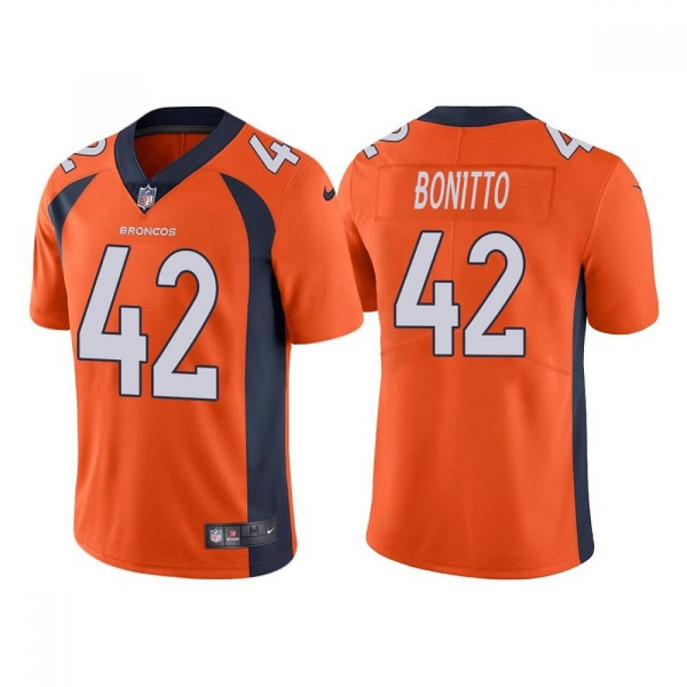 Men's Denver Broncos #42 Nik Bonitto Orange Vapor Untouchable Stitched Jersey 
