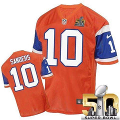 Broncos #10 Emmanuel Sanders Orange Throwback Super Bowl 50 Men's Stitched NFL Elite Jersey 