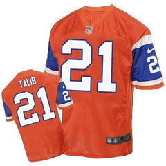 Broncos #21 Aqib Talib Orange Throwback Men's Stitched NFL Elite Jersey 