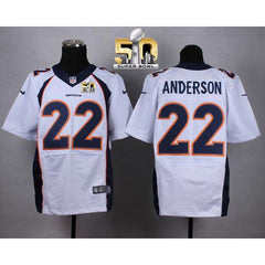 Broncos #22 C.J. Anderson White Super Bowl 50 Men's Stitched NFL New Elite Jersey 