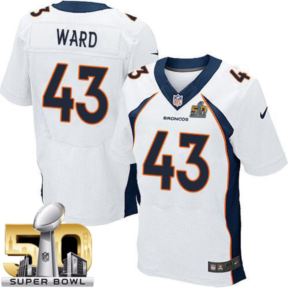 Broncos #43 T.J. Ward White Super Bowl 50 Men's Stitched NFL New Elite Jersey 