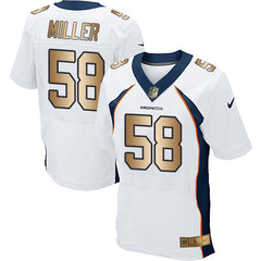 Broncos #58 Von Miller White Men's Stitched NFL New Elite Gold Jersey 