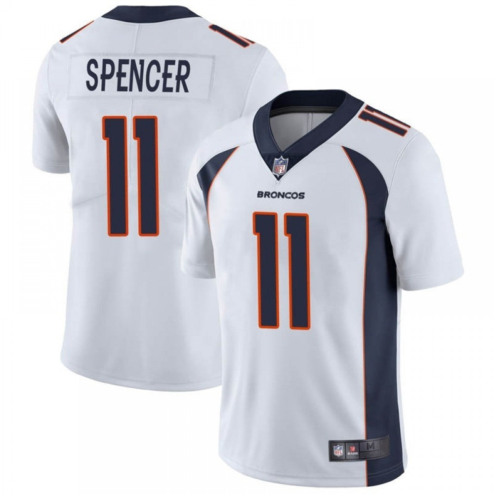 Men's Denver Broncos #11 Diontae Spencer White Vapor Untouchable Limited Stitched Jersey 
