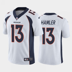 Men's Denver Broncos #13 KJ Hamler White Vapor Untouchable Limited Stitched Jersey 