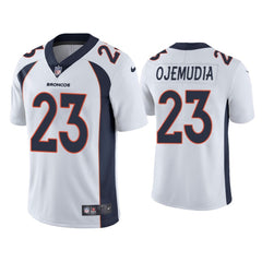 Men's Denver Broncos #23 Michael Ojemudia White Vapor Untouchable Limited Stitched Jersey 