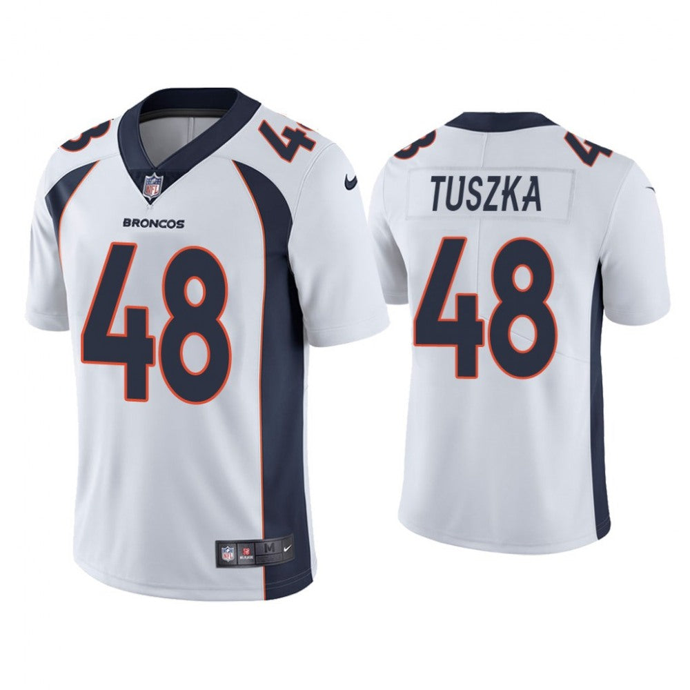 Men's Denver Broncos #48 Derrek Tuszka White Vapor Untouchable Limited Stitched Jersey 