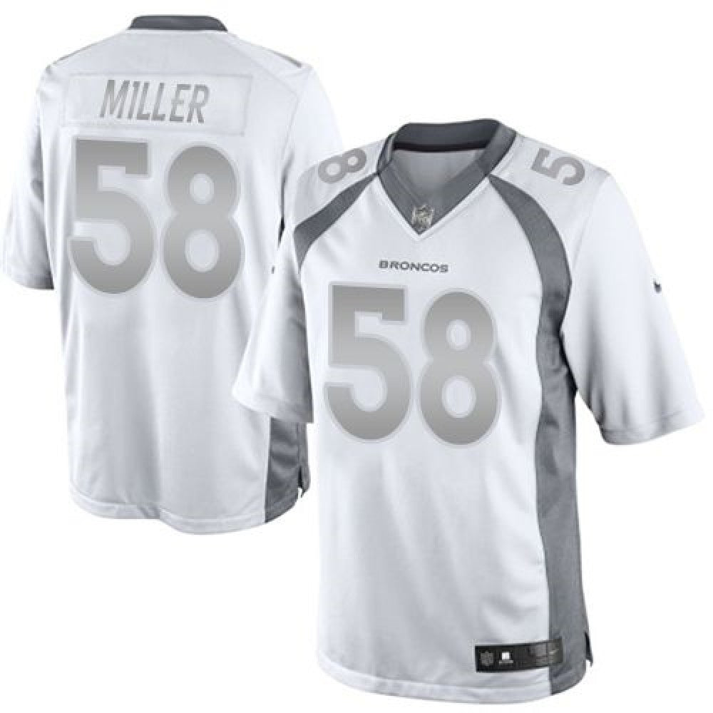 Broncos #58 Von Miller White Men's Stitched NFL Limited Platinum Jersey 