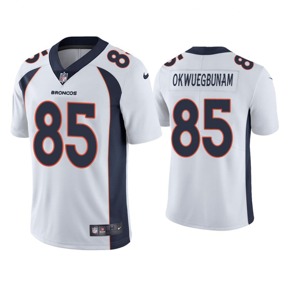 Men's Denver Broncos #85 Albert Okwuegbunam White Vapor Untouchable Limited Stitched Jersey 