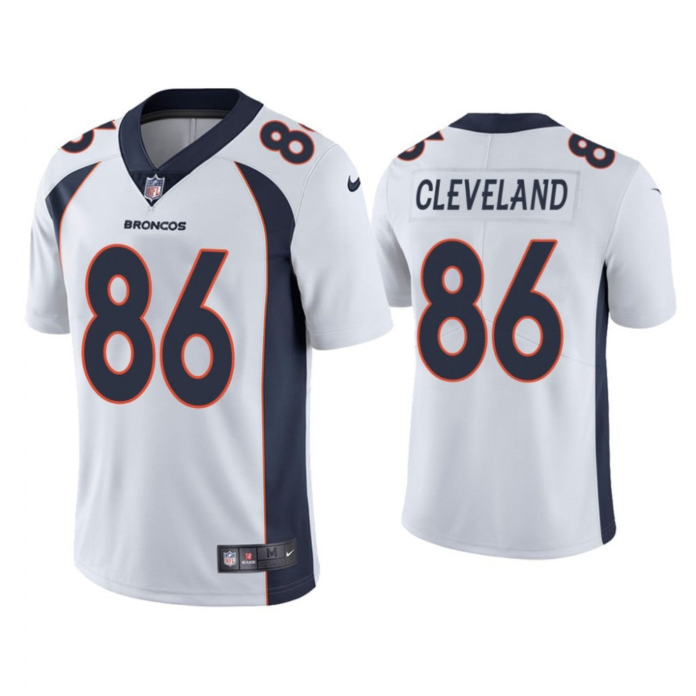 Men's Denver Broncos #86 Tyrie Cleveland White Vapor Untouchable Limited Stitched Jersey 