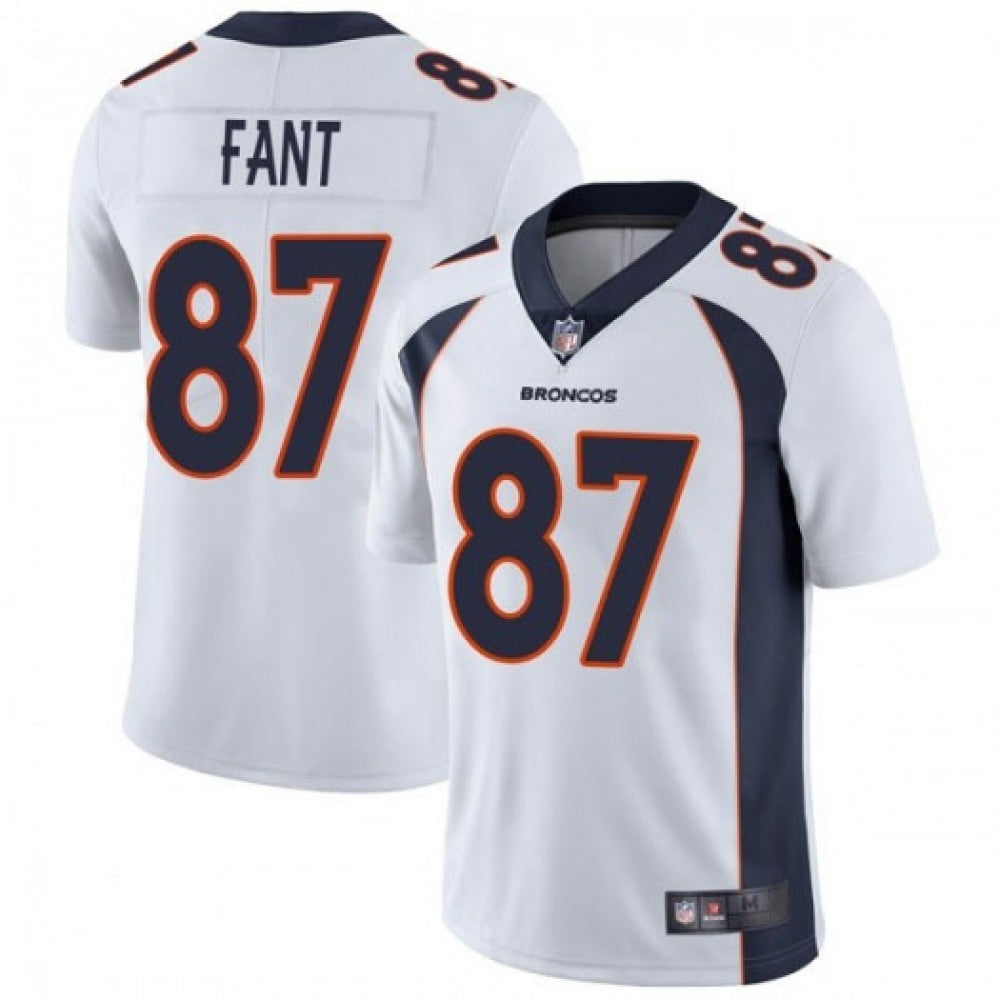 Men's Denver Broncos #87 Noah Fant White Vapor Untouchable Limited Stitched Jersey 