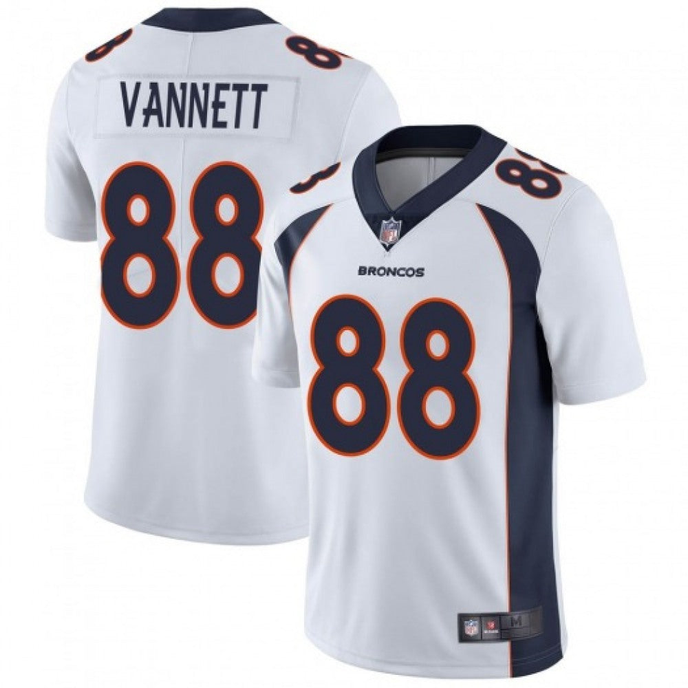 Men's Denver Broncos #88 Nick Vannett White Vapor Untouchable Limited Stitched Jersey 