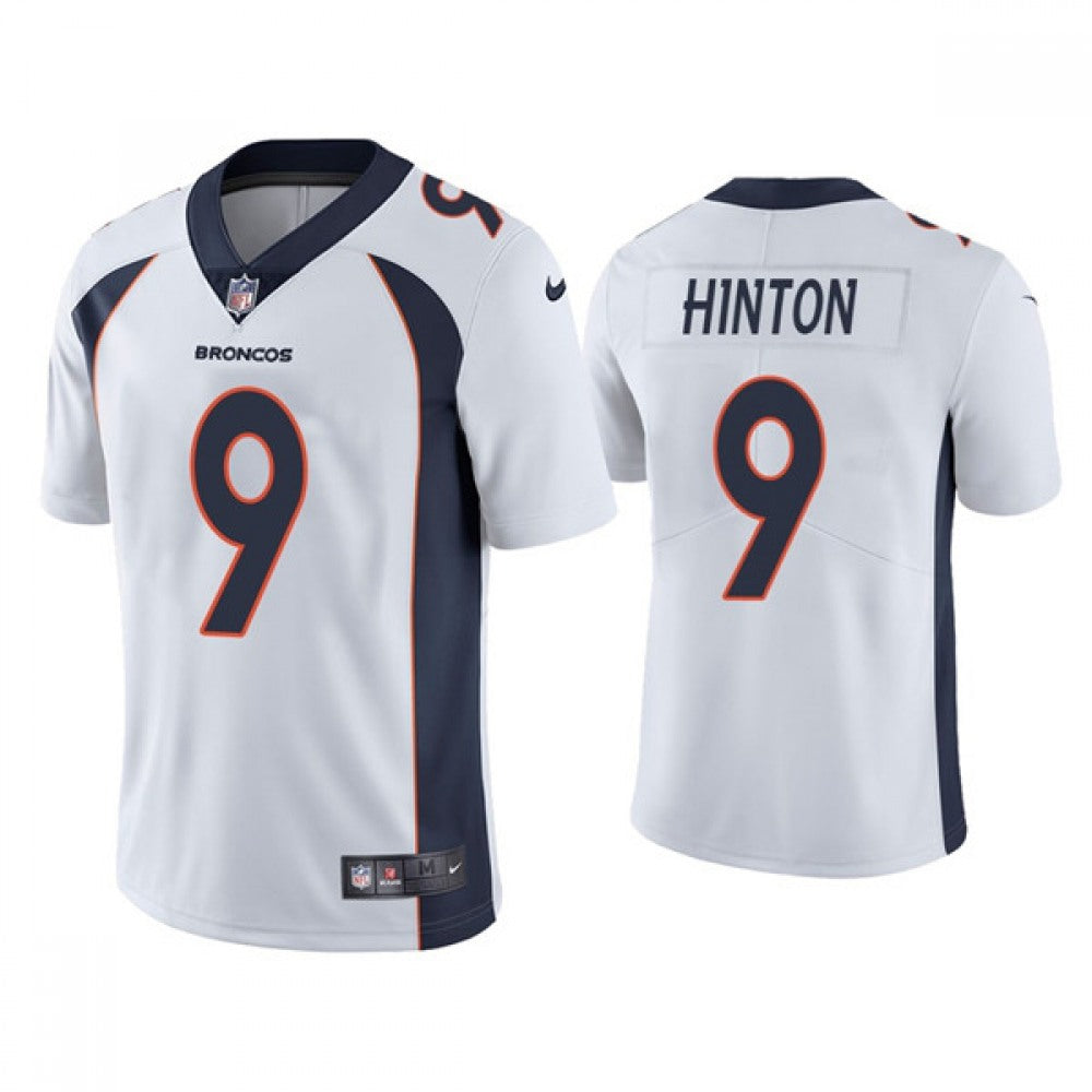 Men's Denver Broncos #9 Kendall Hinton White Vapor Untouchable Limited Stitched Jersey 