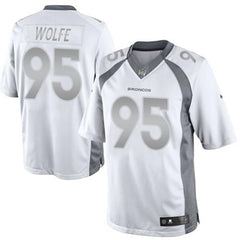 Broncos #95 Derek Wolfe White Men's Stitched NFL Limited Platinum Jersey 