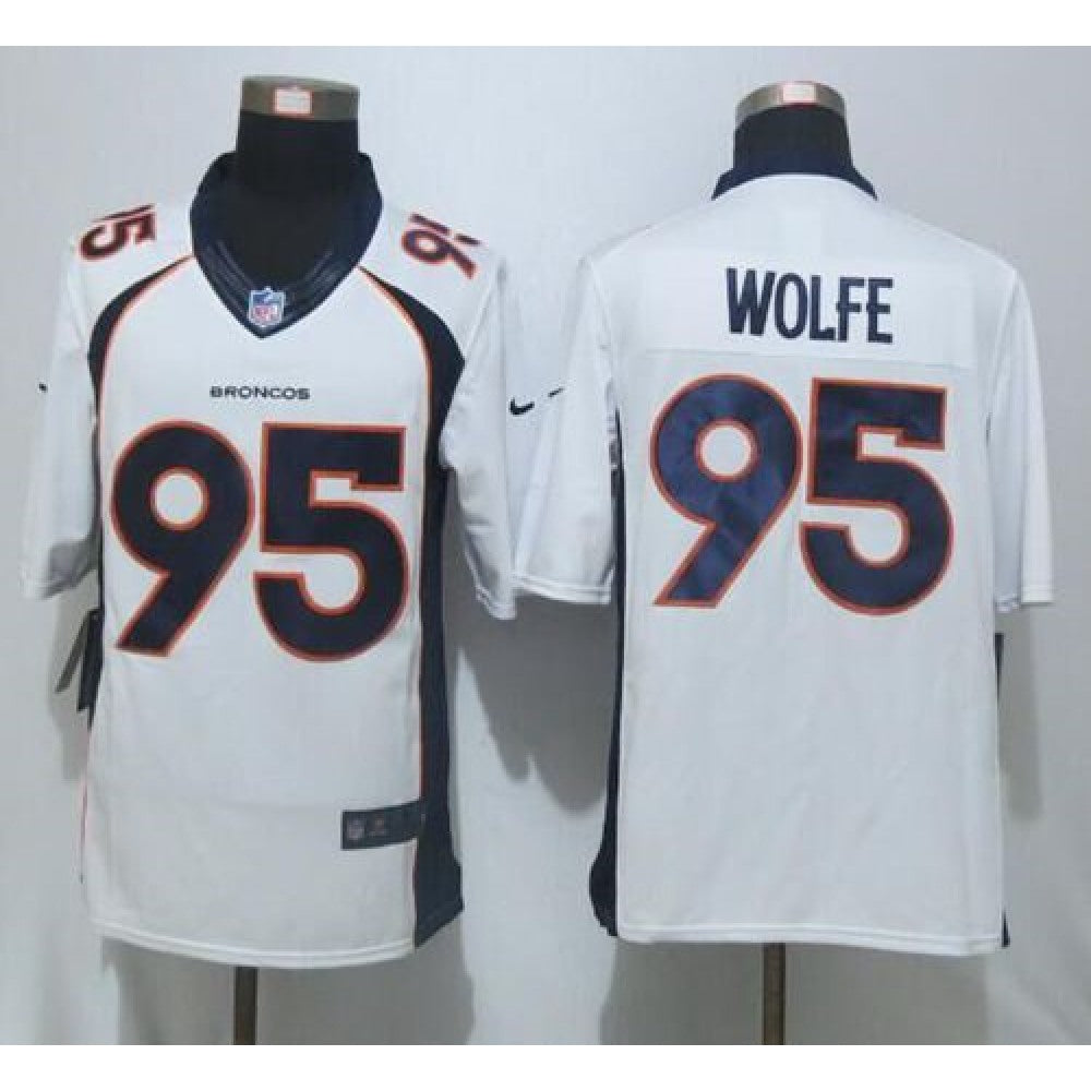 Broncos #95 Derek Wolfe White Men's Stitched NFL New Limited Jersey 