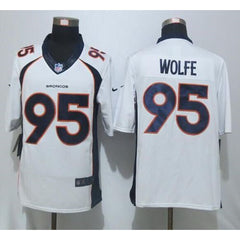 Broncos #95 Derek Wolfe White Men's Stitched NFL New Limited Jersey 