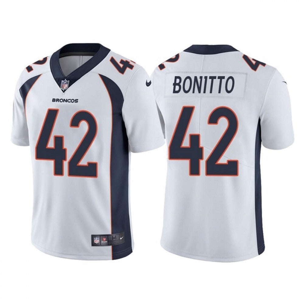 Men's Denver Broncos #42 Nik Bonitto White Vapor Untouchable Stitched Jersey 