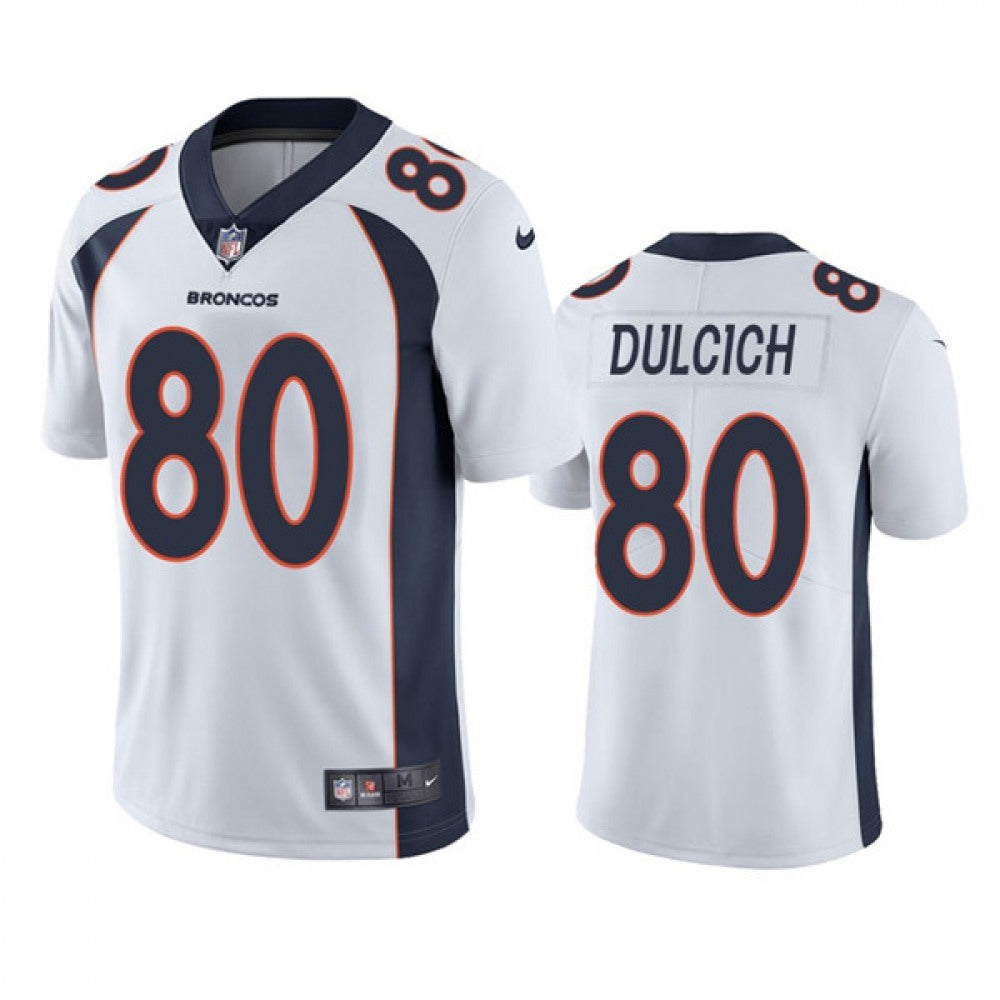 Men's Denver Broncos #80 Greg Dulcich White Vapor Untouchable Stitched Jersey 