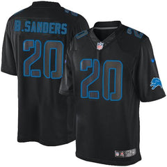 Lions #20 Barry Sanders Black Men's Stitched NFL Impact Limited Jersey 