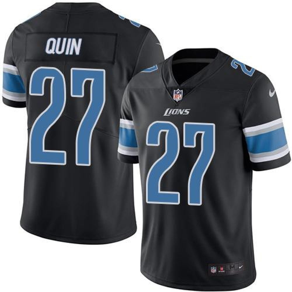 Lions #27 Glover Quin Black Men's Stitched NFL Limited Rush Jersey 