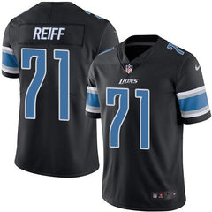 Lions #71 Riley Reiff Black Men's Stitched NFL Limited Rush Jersey 