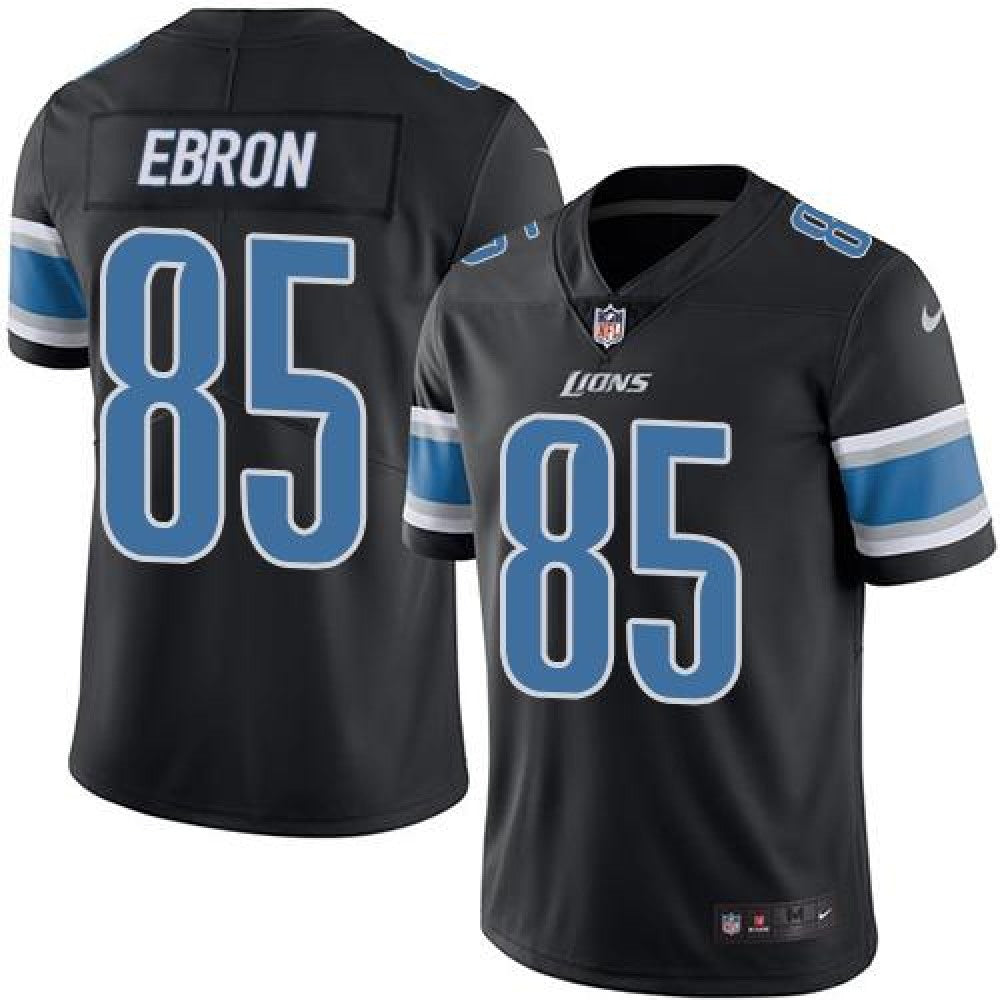 Lions #85 Eric Ebron Black Men's Stitched NFL Limited Rush Jersey 