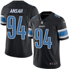 Lions #94 Ziggy Ansah Black Men's Stitched NFL Limited Rush Jersey 