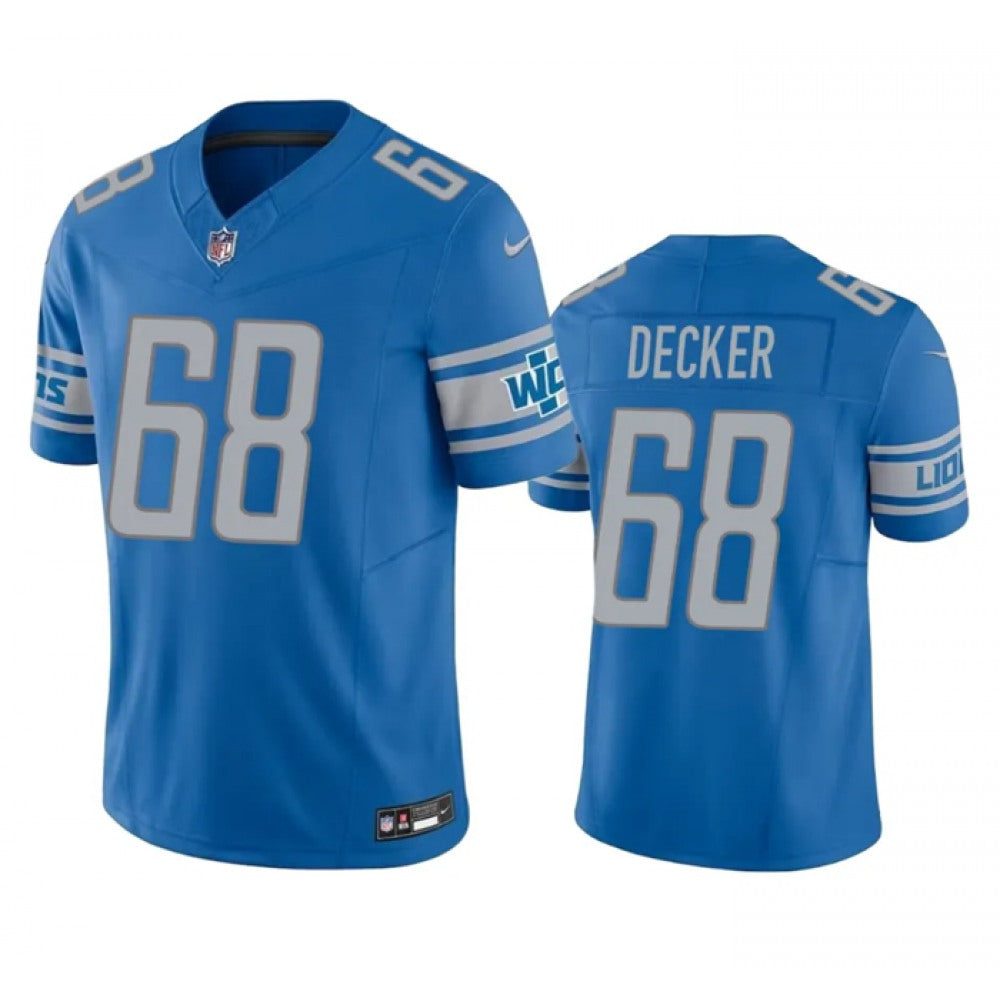 Men's Detroit Lions #68 Taylor Decker Blue 2023 F.U.S.E. Vapor Untouchable Limited Stitched Jersey 