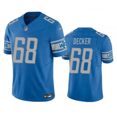 Men's Detroit Lions #68 Taylor Decker Blue 2023 F.U.S.E. Vapor Untouchable Limited Stitched Jersey 