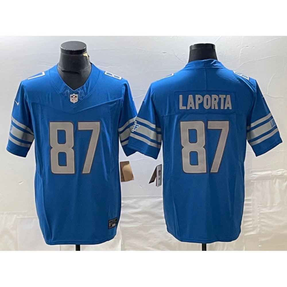 Men's Detroit Lions #87 Sam LaPorta Blue 2023 F.U.S.E. Vapor Untouchable Limited Stitched Jersey 