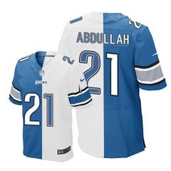 Lions #21 Ameer Abdullah Blue/White Men's Stitched NFL Elite Split Jersey 