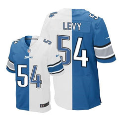 Lions #54 DeAndre Levy Blue/White Men's Stitched NFL Elite Split Jersey 